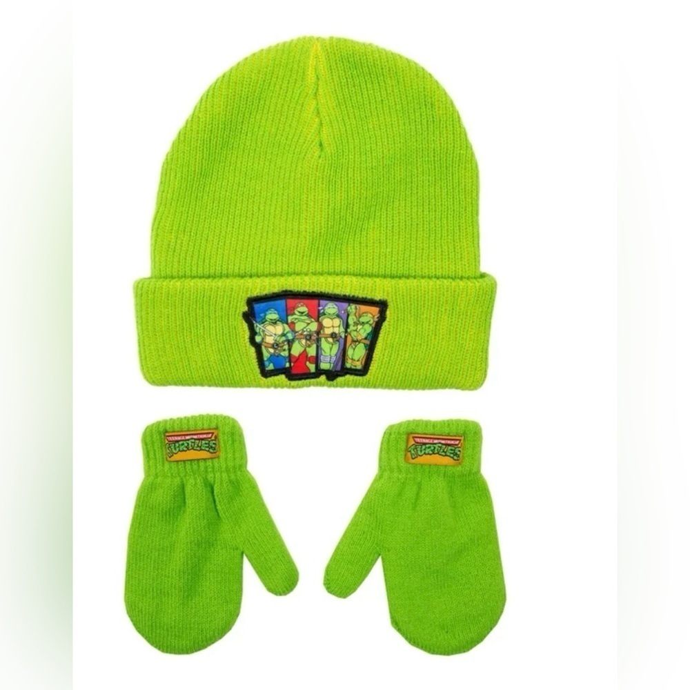 Teenage Mutant Ninja Turtles Toddler Boys or Girls Knit Beanie set